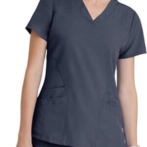 Barco One Women's Short Sleeve Scrub Shirt  Gray Size L